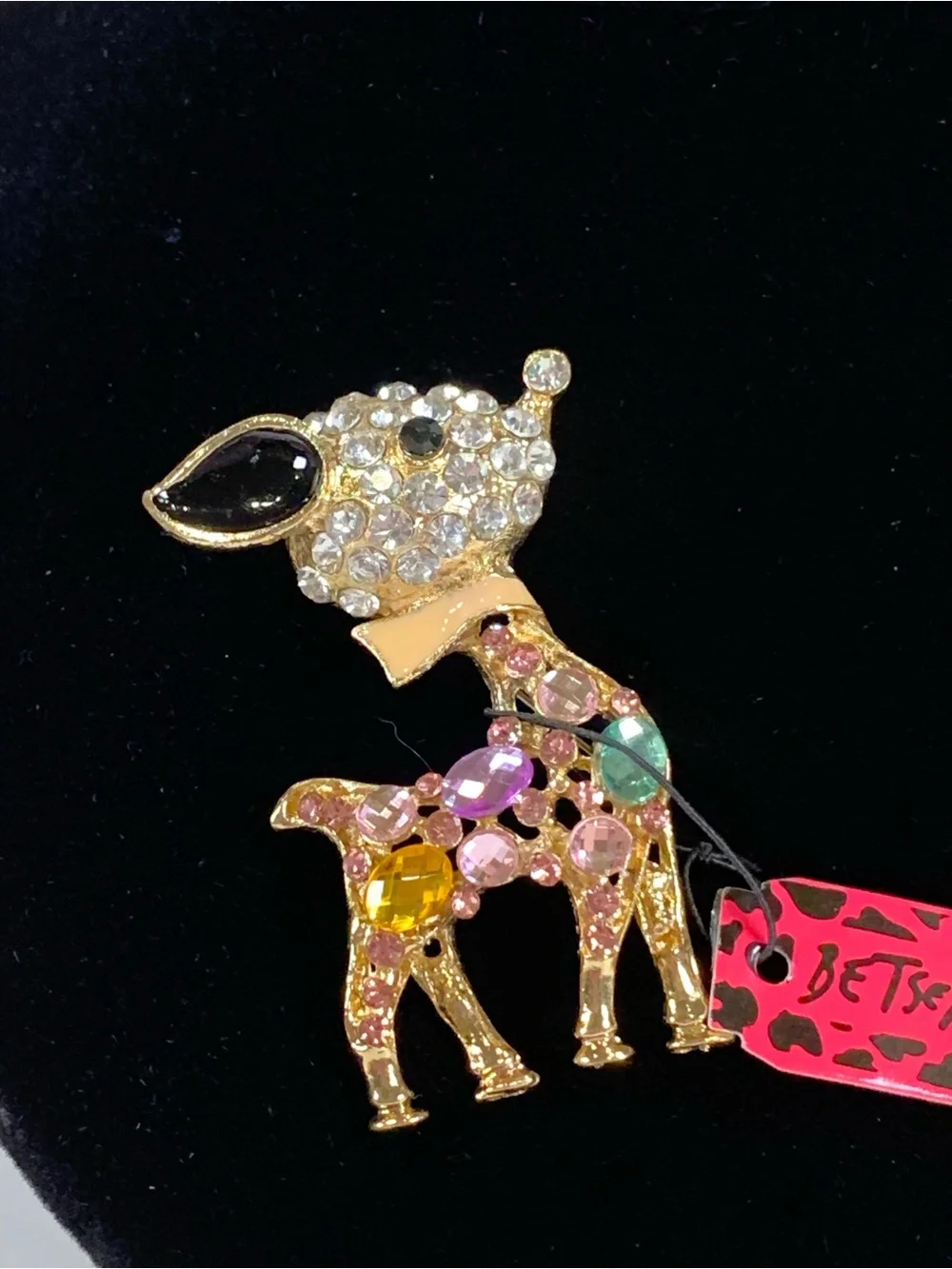 Betsey Johnson New with Tags Rhinestone Fawn Brooch
